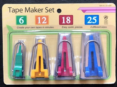 Biaisbandmakersset, set van 4 breedtes